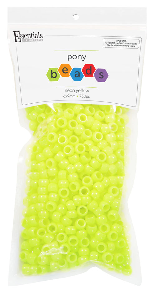 **Neon Yellow Pony Beads